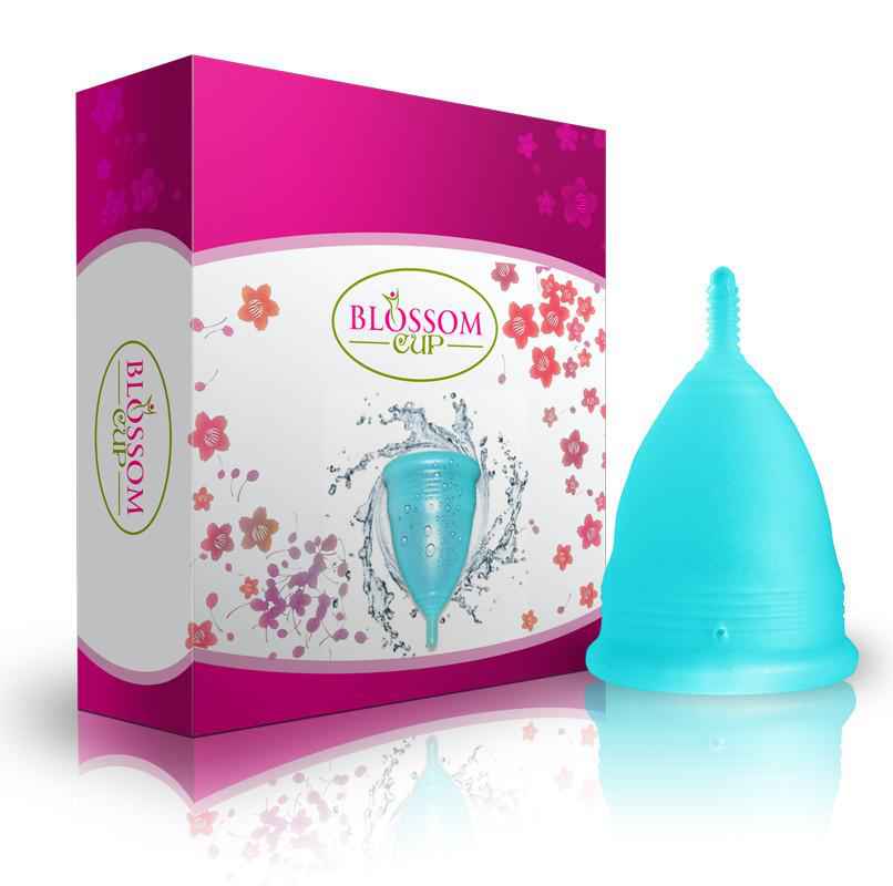 Small Blue Blossom Menstrual Cup