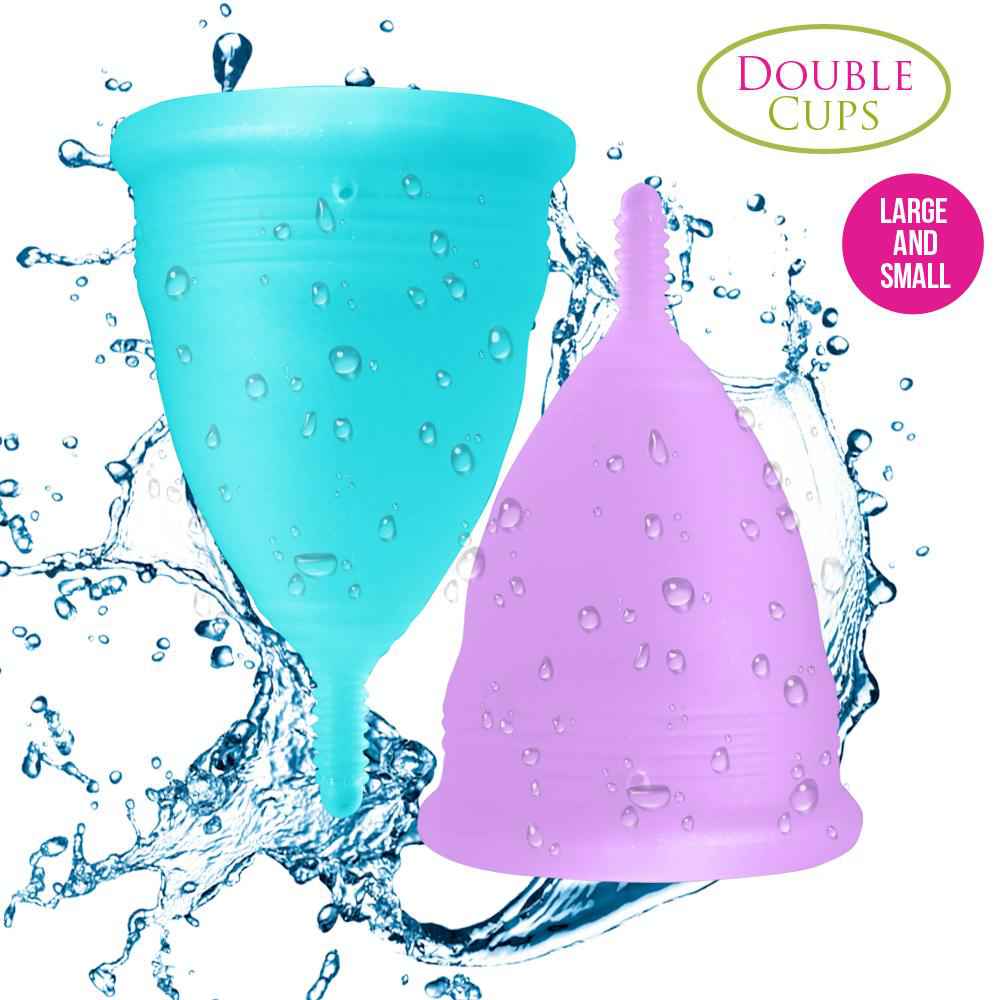 Blossom Menstrual Cups Set of Two (Small Blue/ Large Purple)