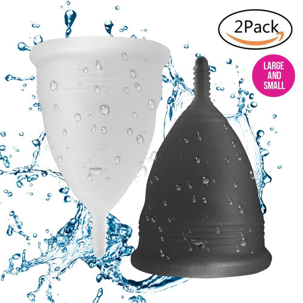 Blossom Menstrual Cups Set of Two (Small Clear/ Large Black)
