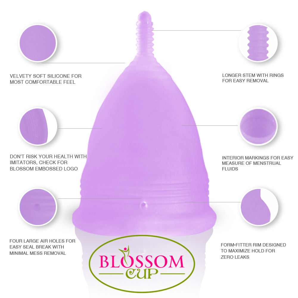 Small Lavender Blossom Menstrual Cup; Love it or your Money Back