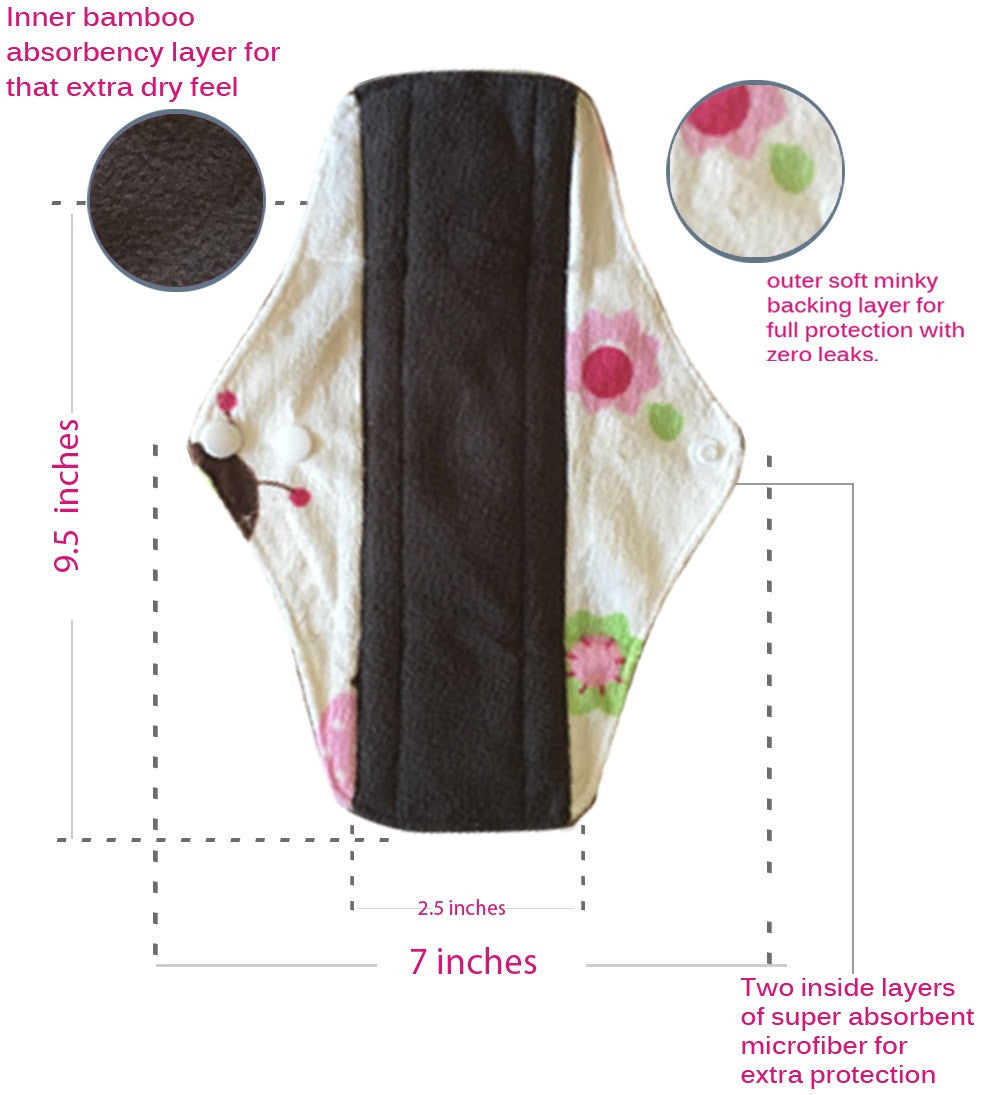 PERIOD MATE REUSABLE CLOTH MENSTRUAL PADS WITH BAMBOO-CHARCOAL – Blossom Cup