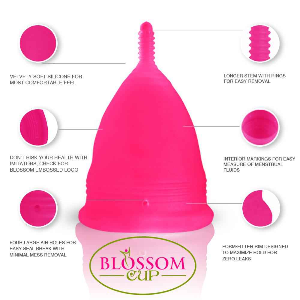 Small Hot Pink Blossom Menstrual Cup